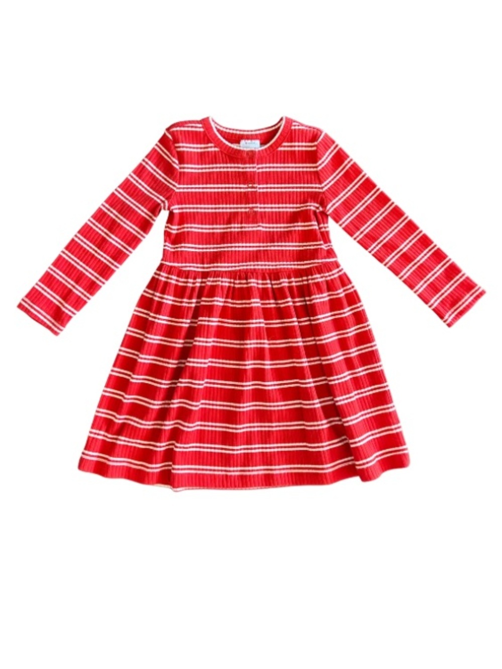 ❤️🤍 Hanna Andersson Red Stripe Rib Knit Dress 3T 🇺🇸✨